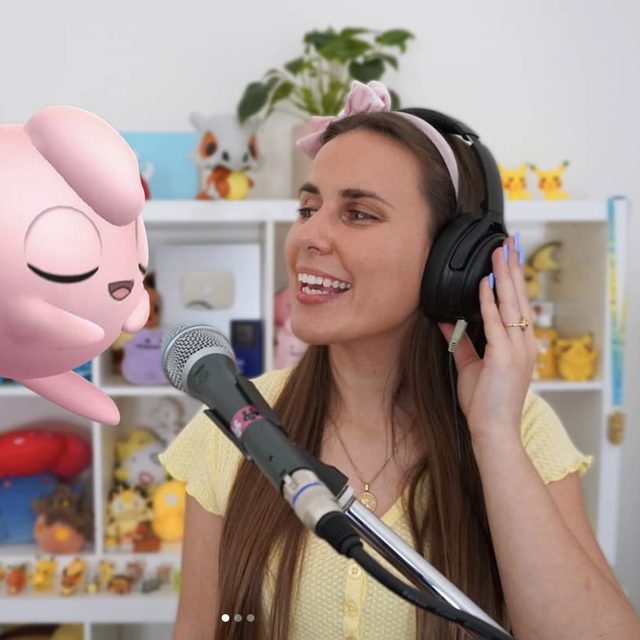 Creator Zoe Two Dots recording with an AR Jigglypuff filter